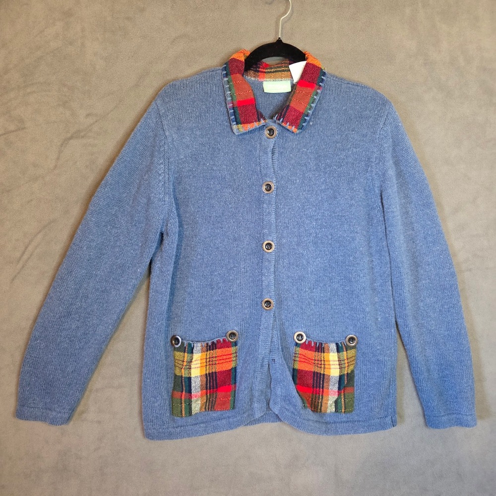 220 Hickory Blair Cardigan Sweater Women's Medium‎ Cottage Grandma Casual